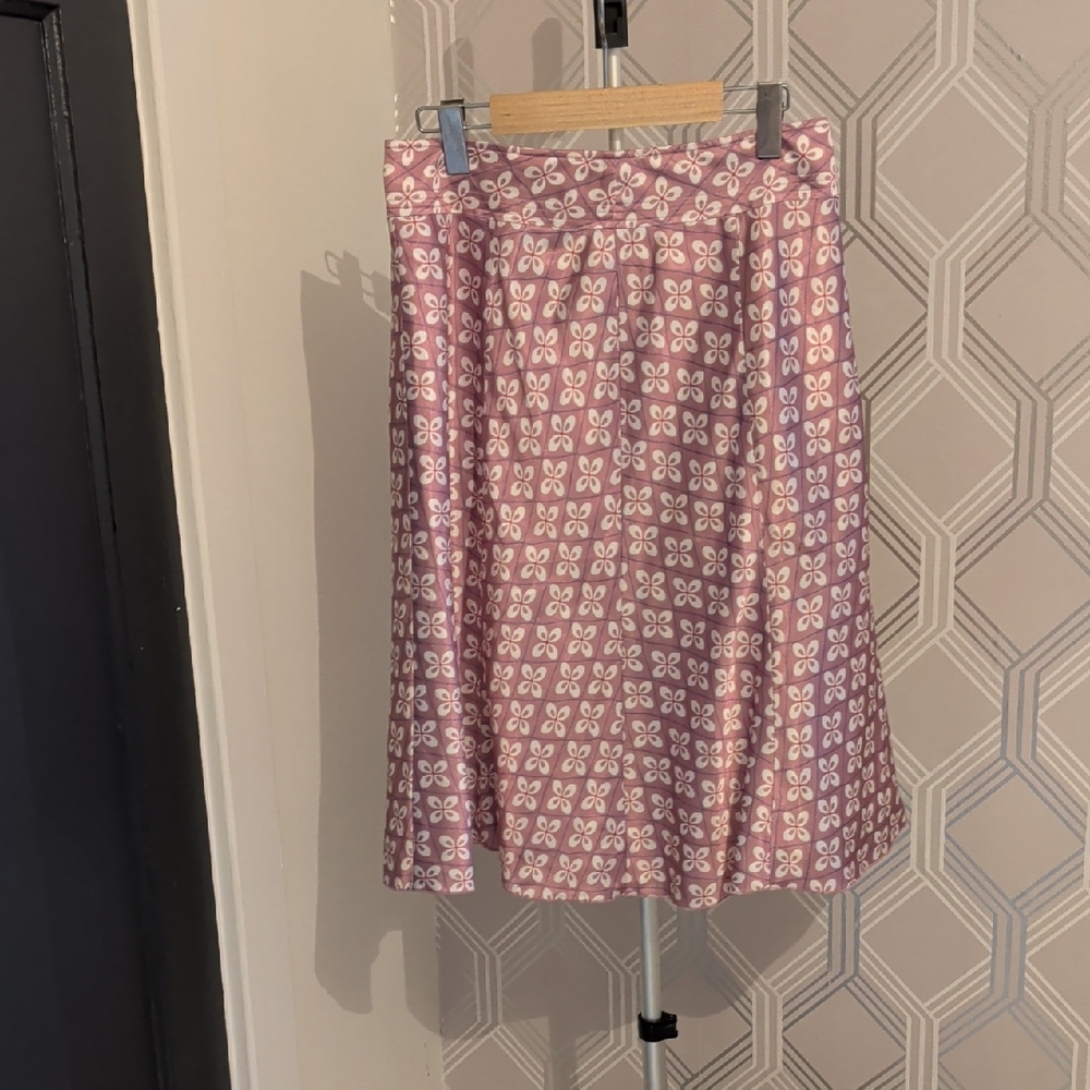Chic lilac Patterned A-Line Skirt